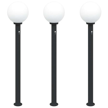 Balizas Luminosas Con Sensor, 3 Unidades, 120 Cm, Color Negro, Ip44