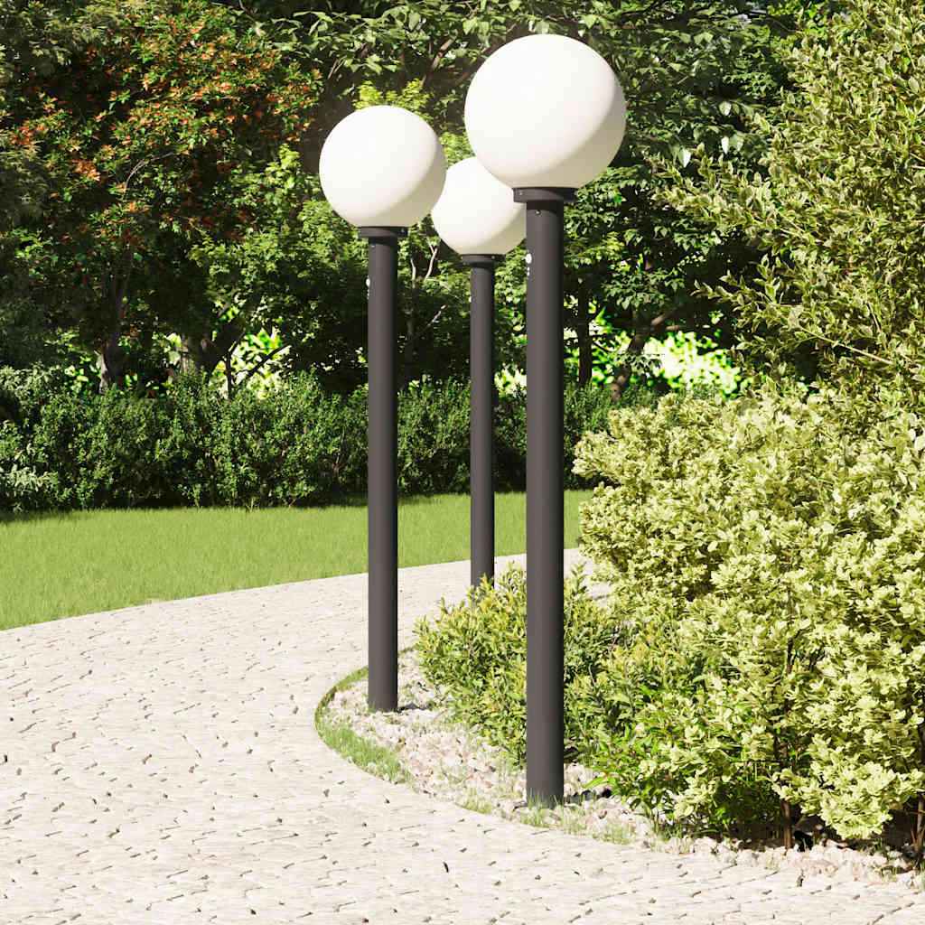 Balizas Luminosas Con Sensor, 3 Unidades, 120 Cm, Color Negro, Ip44