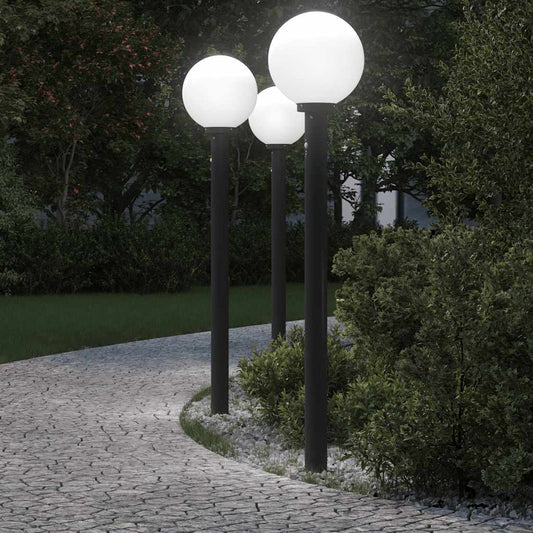 Balizas Luminosas Con Sensor, 3 Unidades, 120 Cm, Color Negro, Ip44