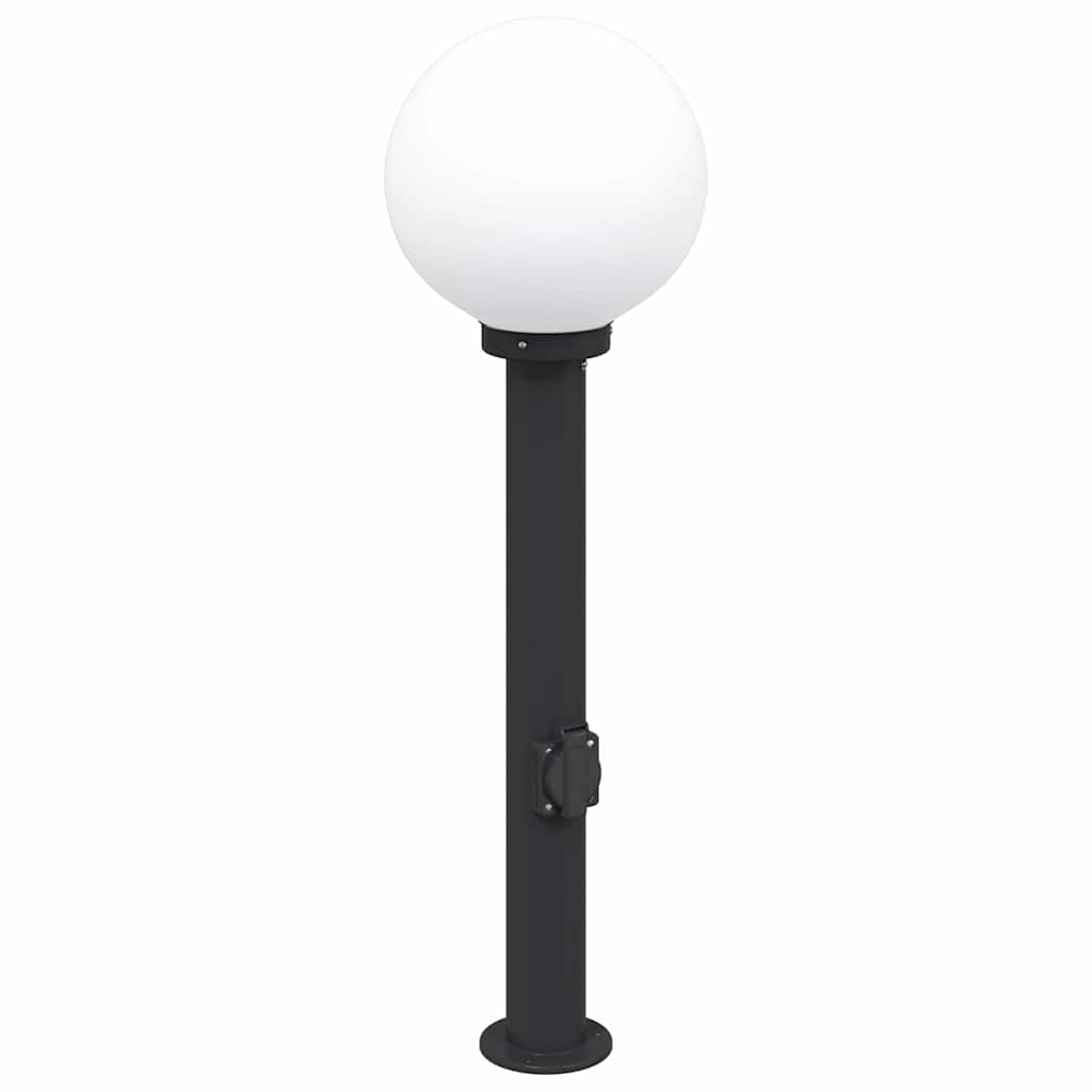 Baliza De Luz Con Toma De Corriente De 80 Cm, Color Negro, Ip44