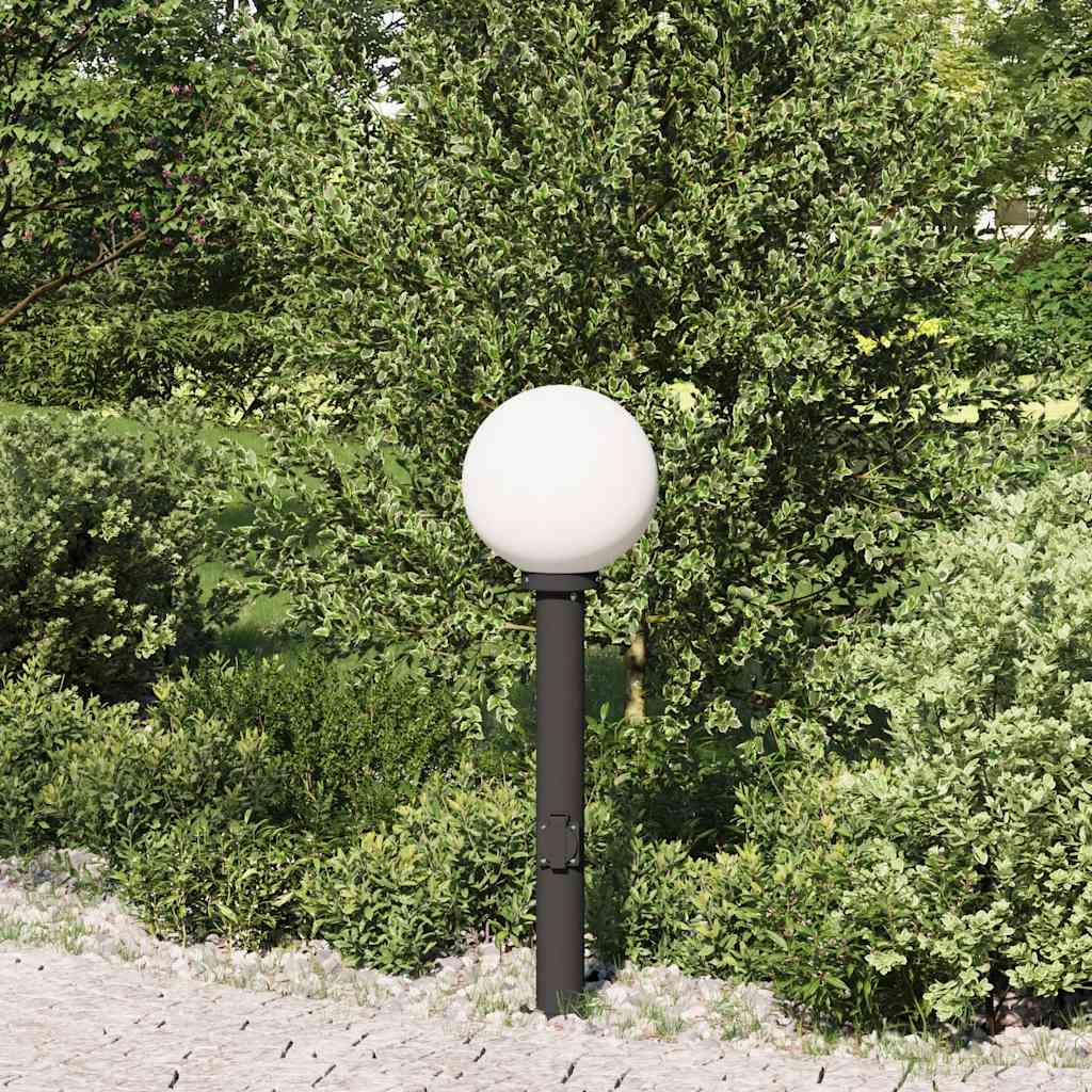 Baliza De Luz Con Toma De Corriente De 80 Cm, Color Negro, Ip44