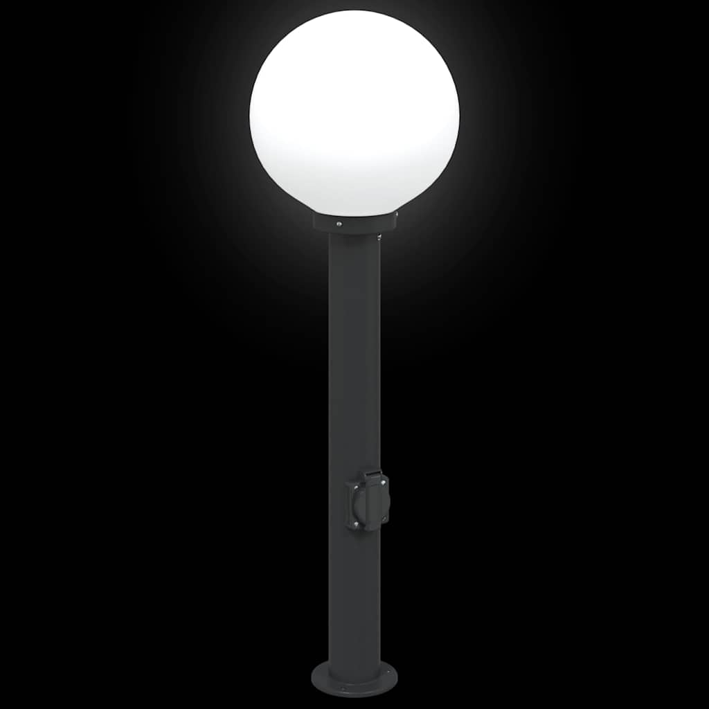 Balizas De Luz Con Toma De Corriente, 3 Unidades, 80 Cm, Color Negro, Ip44