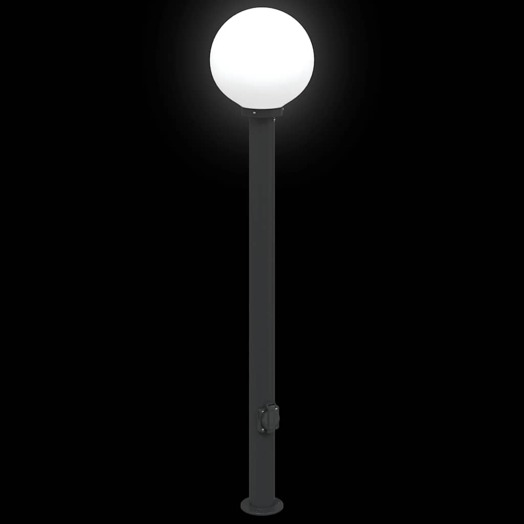 Baliza De Luz Con Toma De Corriente De 120 Cm, Color Negro, Ip44