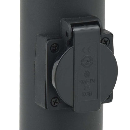 Baliza De Luz Con Toma De Corriente De 120 Cm, Color Negro, Ip44
