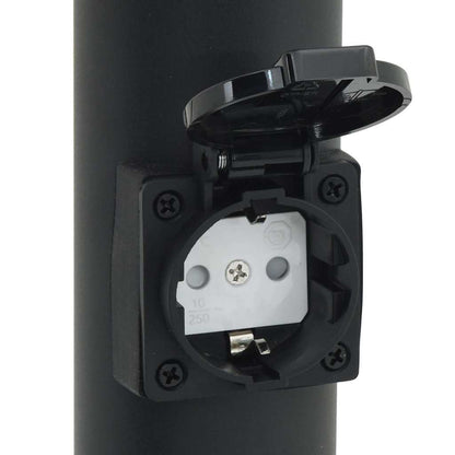 Balizas De Luz Con Toma De Corriente, 3 Unidades, 120 Cm, Color Negro, Ip44