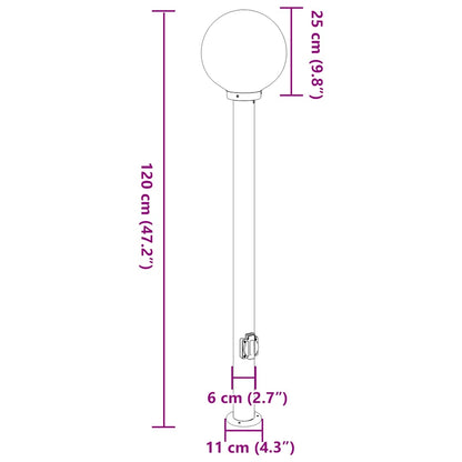 Balizas De Luz Con Toma De Corriente, 3 Unidades, 120 Cm, Color Negro, Ip44