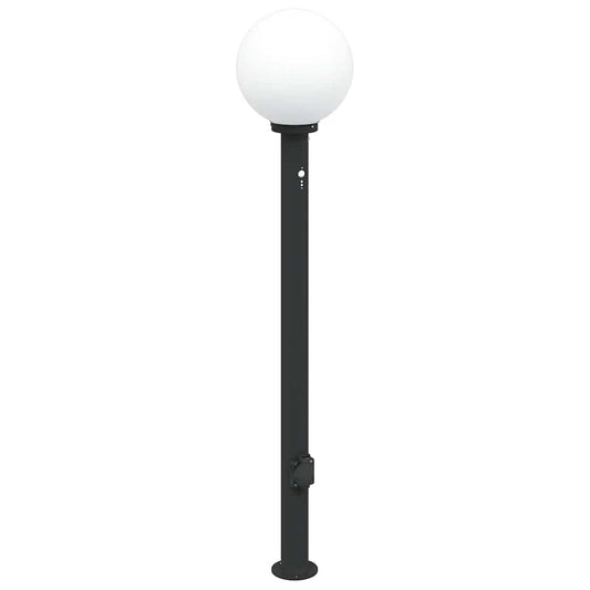 Baliza Luminosa Con Sensor Y Toma De Corriente, 120 Cm, Color Negro, Ip44