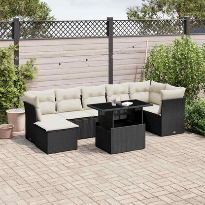 Set De Sofás De Jardín 8 Pzas Y Cojines Ratán Sintético Gris