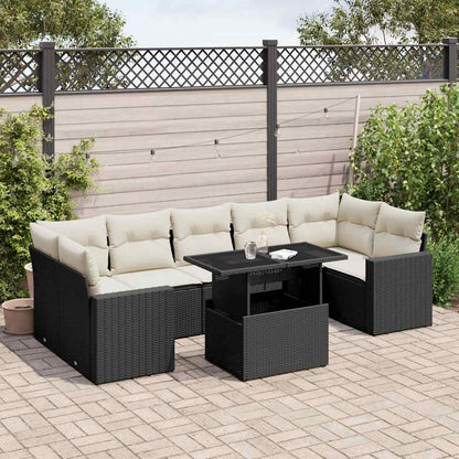 Set De Sofás De Jardín Y Cojines 8 Piezas Ratán Sintético