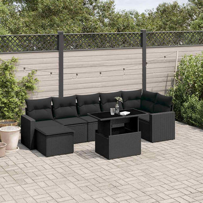 Set De Sofás De Jardín Y Cojines 8 Piezas Ratán Sintético Beige