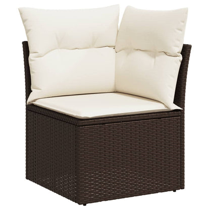 Set Sofás De Jardín 8 Piezas Y Cojines Ratán Sintético Marrón
