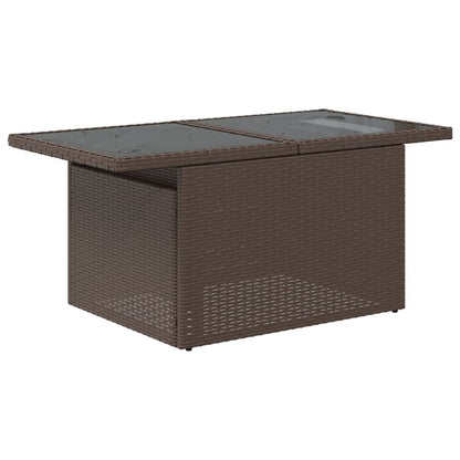 Set De Sofás De Jardín 9 Pzas Y Cojines Ratán Sintético Marrón
