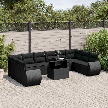 Set De Sofás De Jardín 11 Pzas Cojines Ratán Sintético Marrón