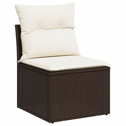 Set De Sofás De Jardín 11 Pzas Cojines Ratán Sintético Marrón