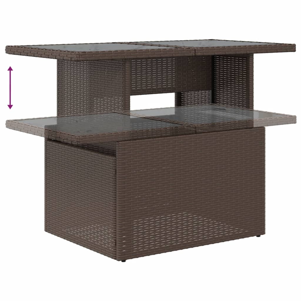 Set De Sofás De Jardín 11 Pzas Cojines Ratán Sintético Marrón