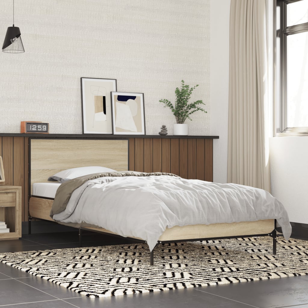 Estructura Cama Madera Ingeniería Metal 140X190 Cm