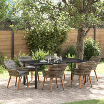 Conjunto De Comedor De Jardín 7 Pcs Ratán Sintético