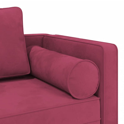 Sofá Diván Con Cojines Terciopelo Rojo Tinto