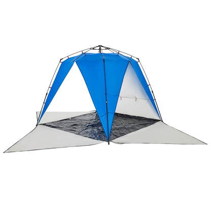 Tienda De Playa 4 Personas Impermeable Apertura Rápida Azul