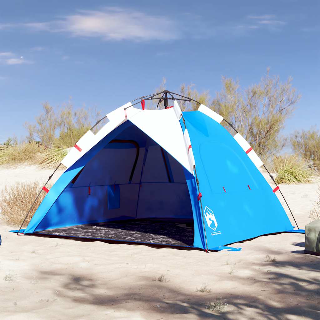 Tienda De Playa 3 Personas Impermeable Apertura Rápida Verde