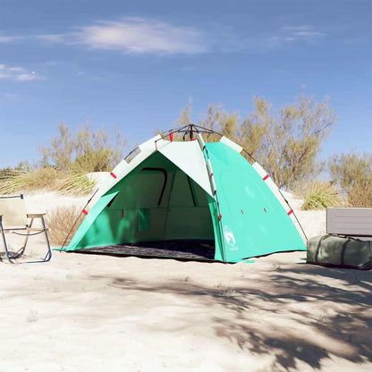 Tienda De Playa 3 Personas Impermeable Apertura Rápida Verde