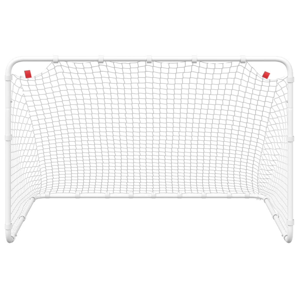 Portería De Fútbol Blanca 122X81X81 Cm Acero