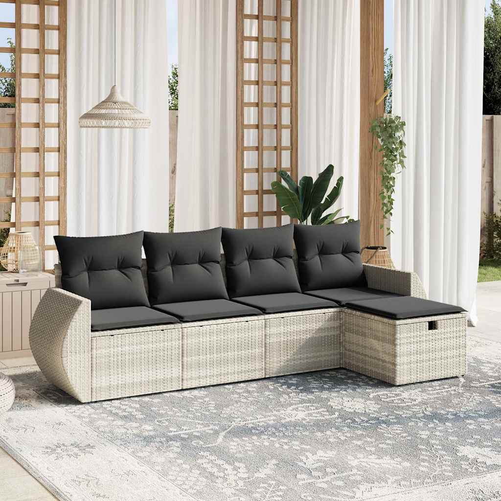 Set De Sofás De Jardín 6 Piezas Y Cojines Ratán Sintético
