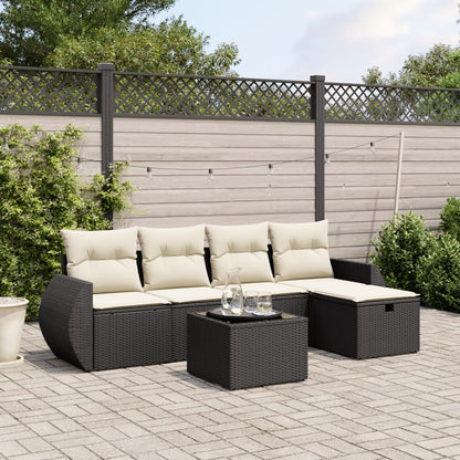 Set De Sofás De Jardín 6 Piezas Y Cojines Ratán Sintético