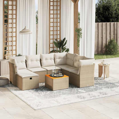 Set De Sofás De Jardín Y Cojines 8 Piezas Ratán Sintético Negro