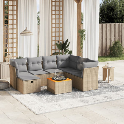 Set De Sofás De Jardín Y Cojines 8 Piezas Ratán Sintético Negro