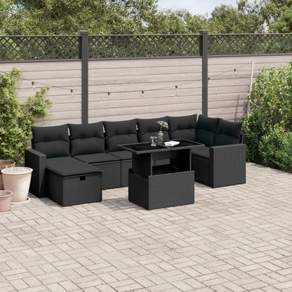 Set De Sofás De Jardín Y Cojines 8 Piezas Ratán Sintético