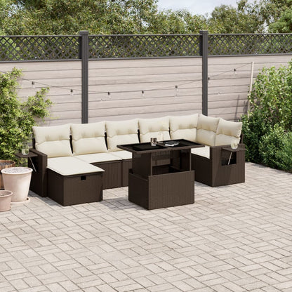 Set De Sofás De Jardín Y Cojines 8 Piezas Ratán Sintético