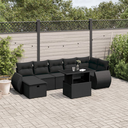 Set De Sofás De Jardín Y Cojines 8 Piezas Ratán Sintético Beige