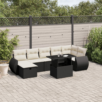 Set De Sofás De Jardín Y Cojines 8 Piezas Ratán Sintético Beige