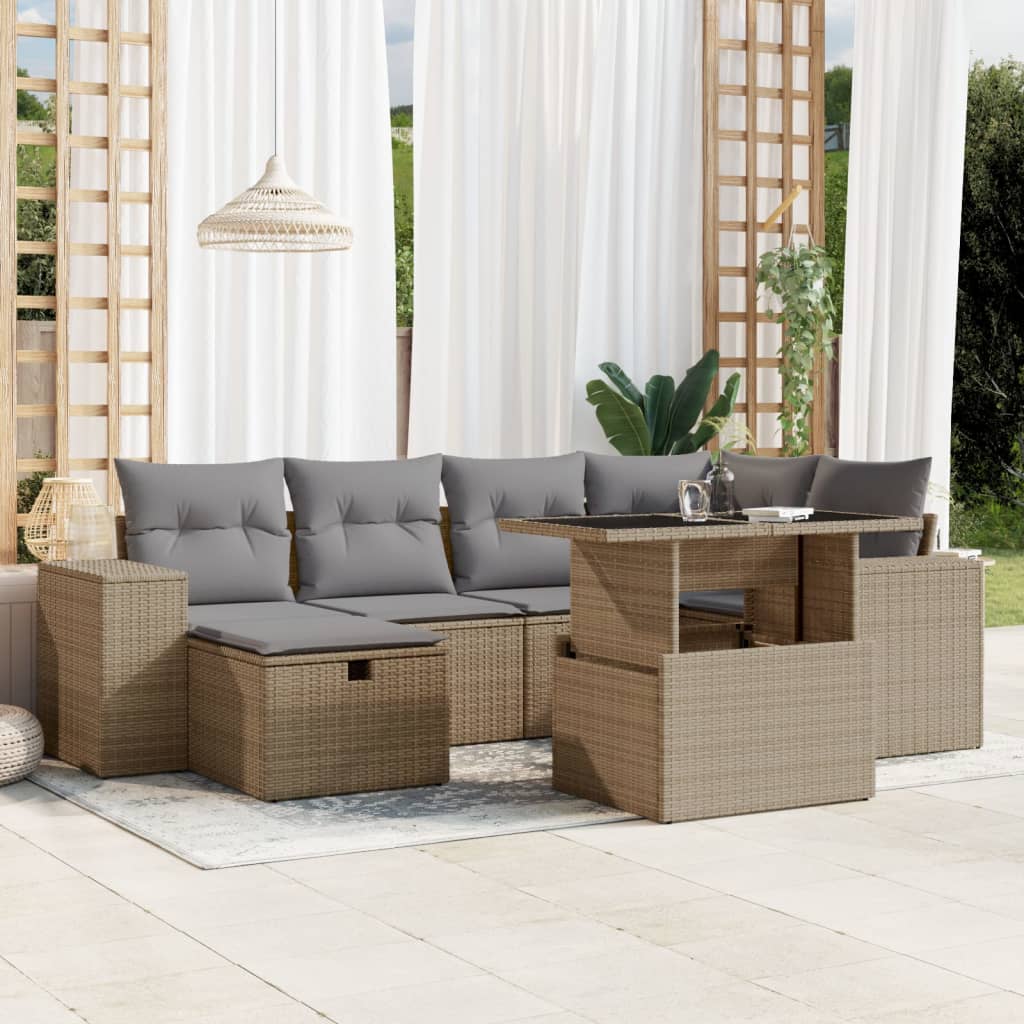 Set De Sofás De Jardín Y Cojines 8 Piezas Ratán Sintético Negro