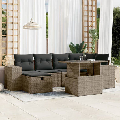 Set De Sofás De Jardín Y Cojines 8 Piezas Ratán Sintético Negro