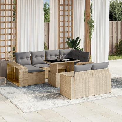 Set De Sofás De Jardín 11 Pzas Cojines Ratán Sintético Marrón
