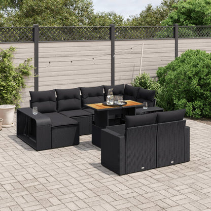 Set De Sofás De Jardín 11 Pzas Cojines Ratán Sintético Marrón