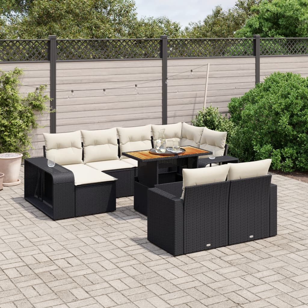 Set De Sofás De Jardín 11 Pzas Cojines Ratán Sintético Marrón