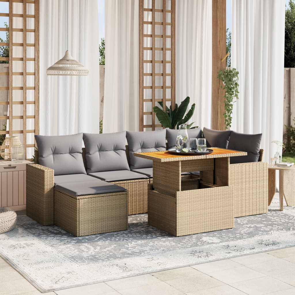 Set De Sofás De Jardín 11 Pzas Cojines Ratán Sintético Marrón