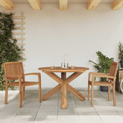 Mesa De Jardín Madera Maciza De Teca Ø