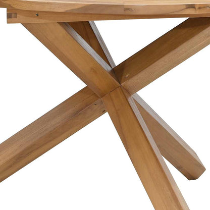 Mesa De Jardín Madera Maciza De Teca Ø