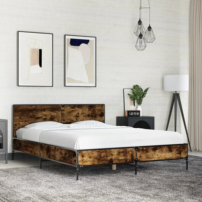 Estructura Cama Madera Ingeniería Metal 140X190 Cm