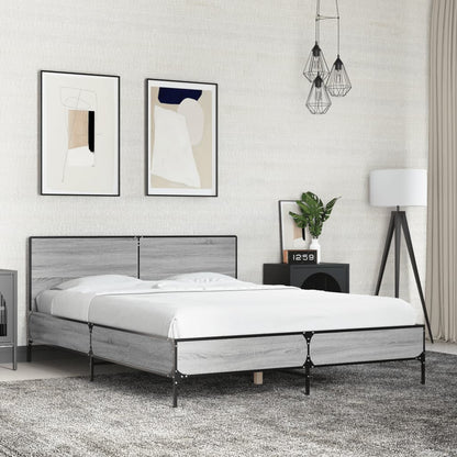 Estructura Cama Madera Ingeniería Metal 140X190 Cm