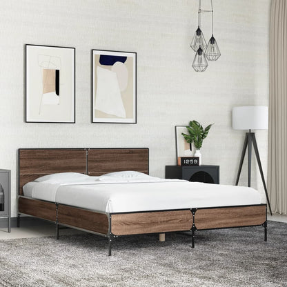 Estructura Cama Madera Ingeniería Metal 140X190 Cm