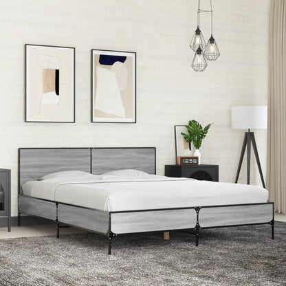 Estructura Cama Madera Ingeniería Metal 140X190 Cm