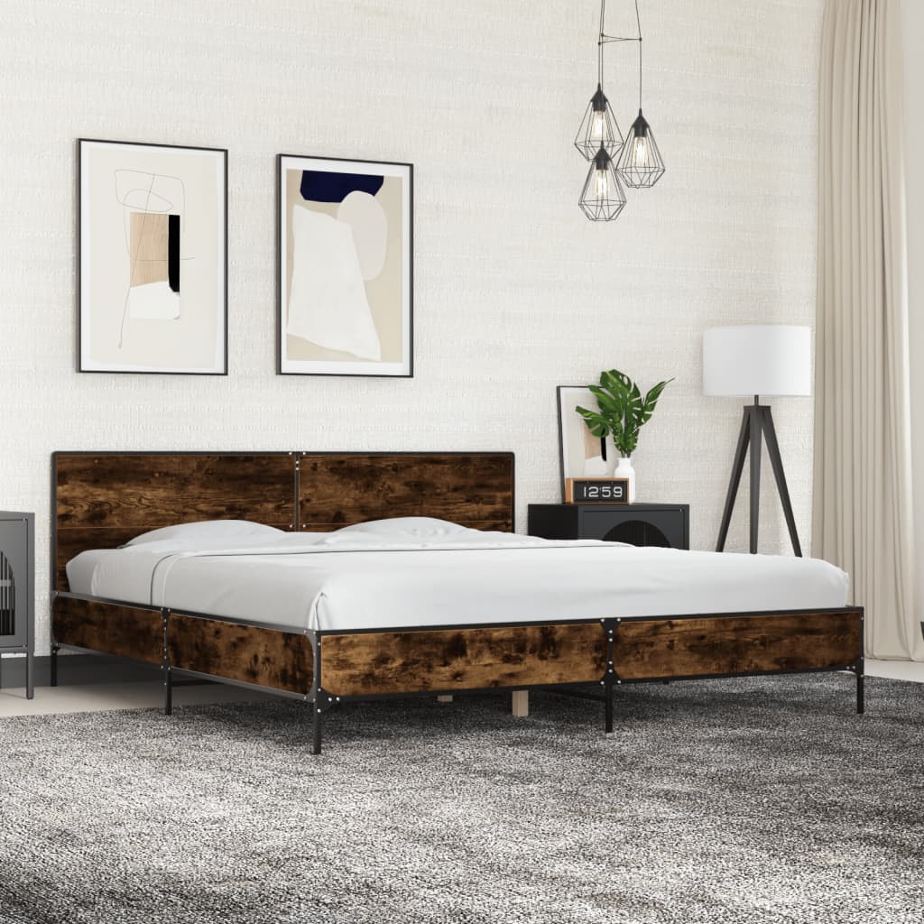 Estructura Cama Madera Ingeniería Metal 140X190 Cm