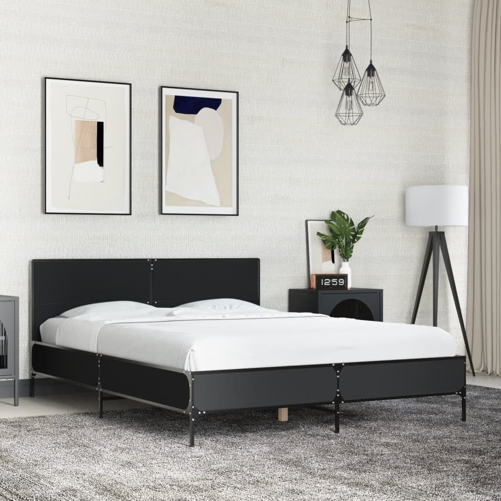 Estructura Cama Madera Ingeniería Metal 140X190 Cm