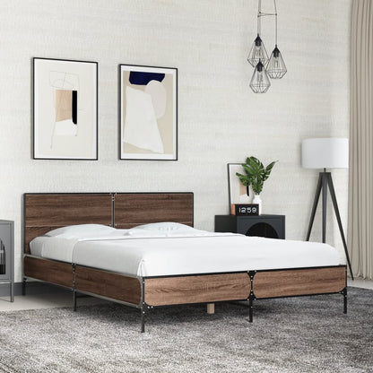 Estructura Cama Madera Ingeniería Metal 140X190 Cm