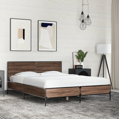 Estructura Cama Madera Ingeniería Metal 140X190 Cm
